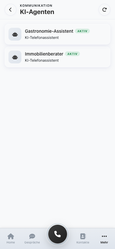 KI-Agenten: Gastronomie-Assistent und Immobilienberater, beide aktiv
